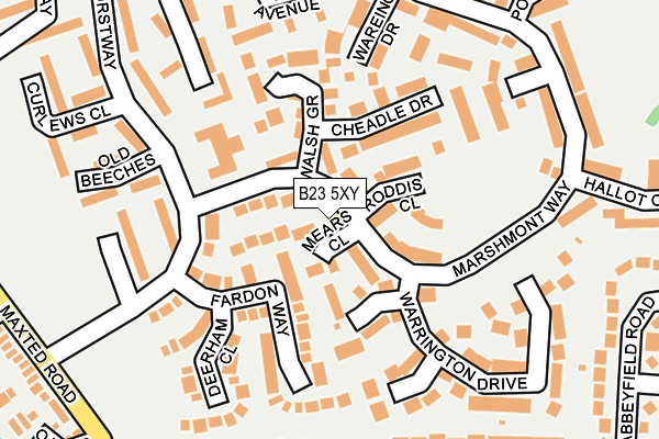B23 5XY map - OS OpenMap – Local (Ordnance Survey)