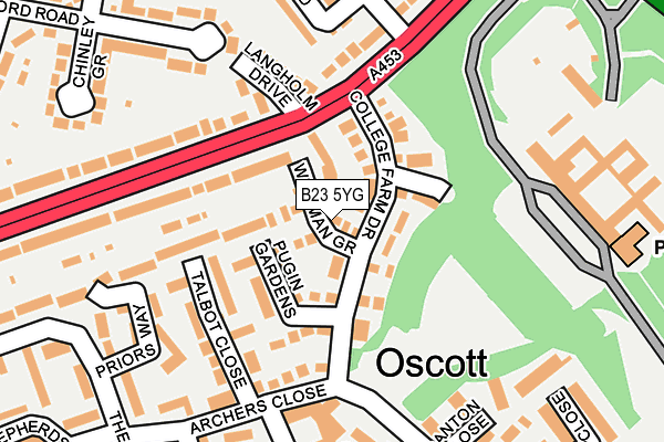 B23 5YG map - OS OpenMap – Local (Ordnance Survey)
