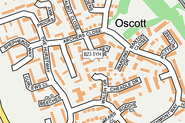 B23 5YH map - OS OpenMap – Local (Ordnance Survey)