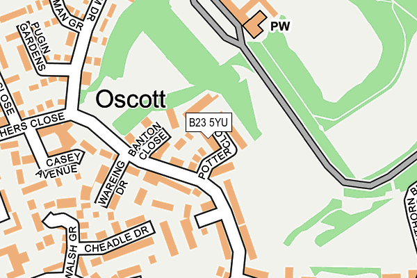 B23 5YU map - OS OpenMap – Local (Ordnance Survey)