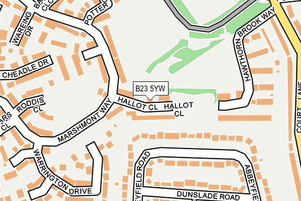 B23 5YW map - OS OpenMap – Local (Ordnance Survey)