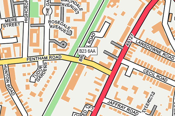 B23 6AA map - OS OpenMap – Local (Ordnance Survey)