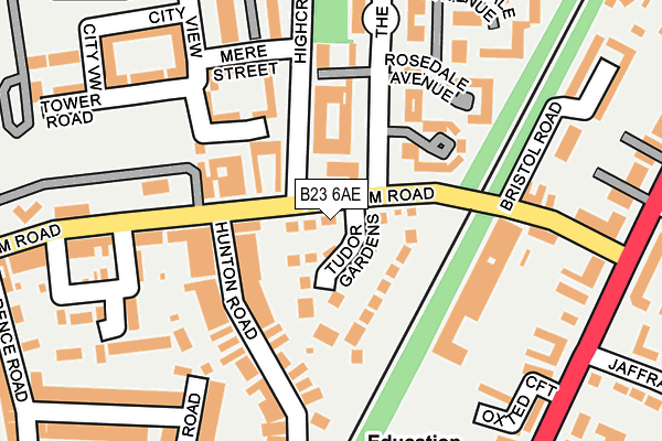 B23 6AE map - OS OpenMap – Local (Ordnance Survey)