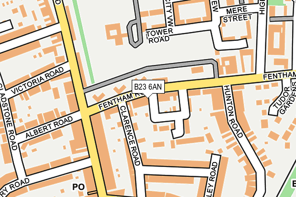 B23 6AN map - OS OpenMap – Local (Ordnance Survey)