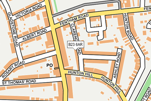 B23 6AR map - OS OpenMap – Local (Ordnance Survey)