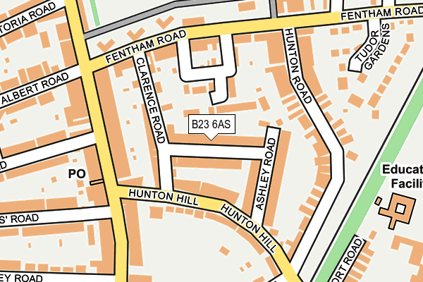 B23 6AS map - OS OpenMap – Local (Ordnance Survey)