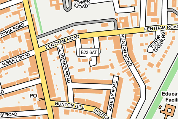 B23 6AT map - OS OpenMap – Local (Ordnance Survey)