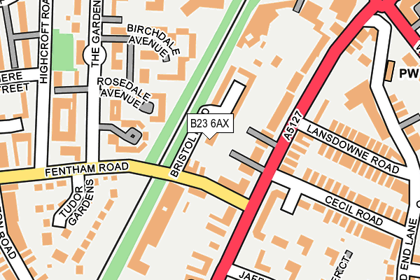B23 6AX map - OS OpenMap – Local (Ordnance Survey)