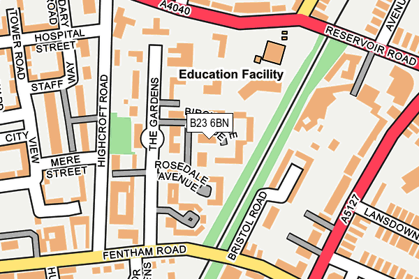 B23 6BN map - OS OpenMap – Local (Ordnance Survey)