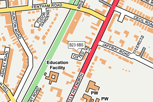 B23 6BS map - OS OpenMap – Local (Ordnance Survey)