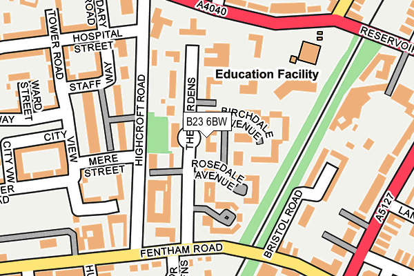 B23 6BW map - OS OpenMap – Local (Ordnance Survey)