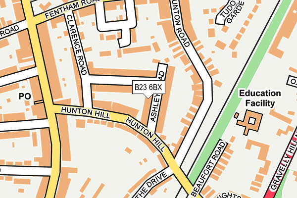 B23 6BX map - OS OpenMap – Local (Ordnance Survey)