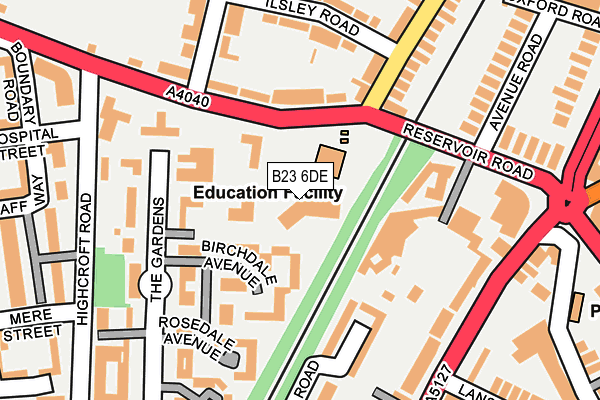 B23 6DE map - OS OpenMap – Local (Ordnance Survey)