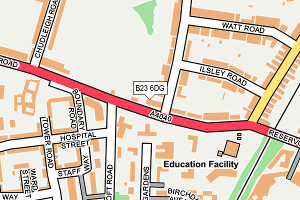 B23 6DG map - OS OpenMap – Local (Ordnance Survey)