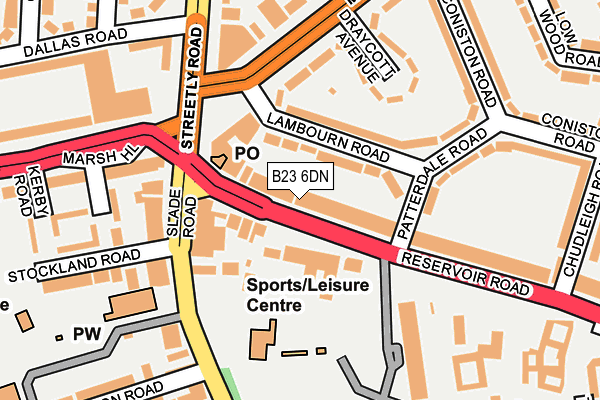 B23 6DN map - OS OpenMap – Local (Ordnance Survey)