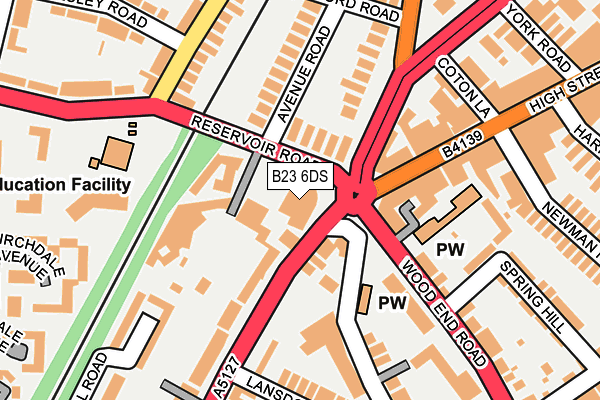 B23 6DS map - OS OpenMap – Local (Ordnance Survey)