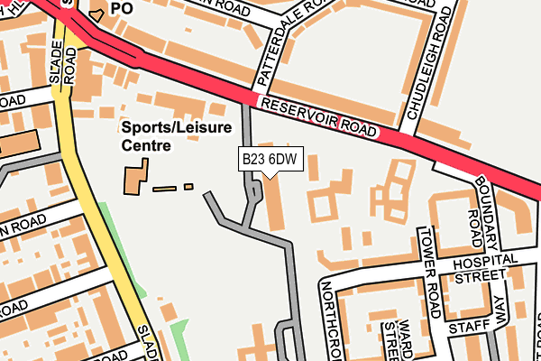 B23 6DW map - OS OpenMap – Local (Ordnance Survey)