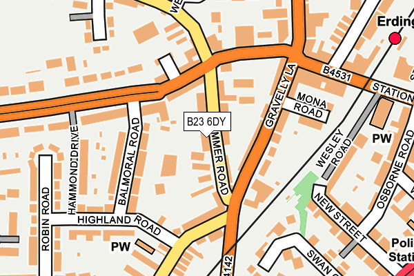 B23 6DY map - OS OpenMap – Local (Ordnance Survey)