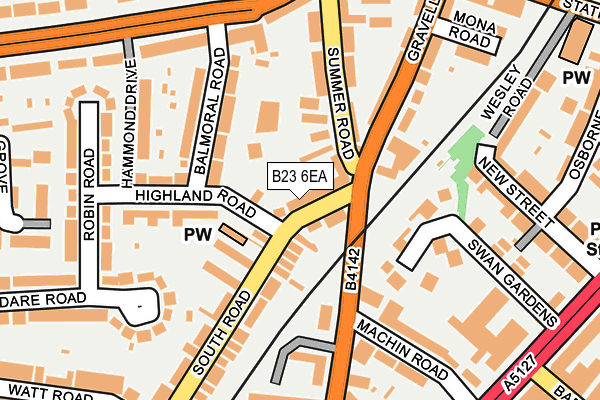 B23 6EA map - OS OpenMap – Local (Ordnance Survey)