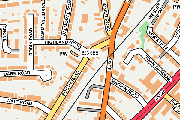 B23 6EE map - OS OpenMap – Local (Ordnance Survey)