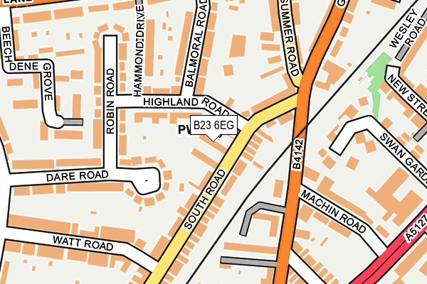 B23 6EG map - OS OpenMap – Local (Ordnance Survey)