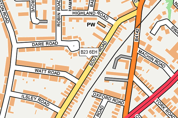 B23 6EH map - OS OpenMap – Local (Ordnance Survey)