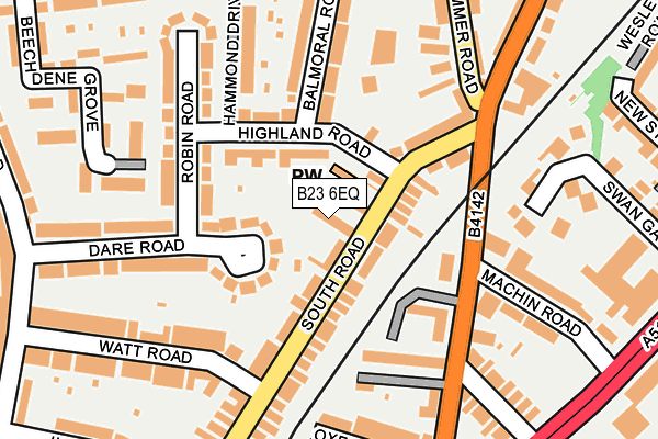 B23 6EQ map - OS OpenMap – Local (Ordnance Survey)