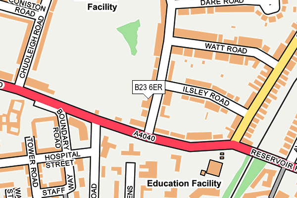 B23 6ER map - OS OpenMap – Local (Ordnance Survey)