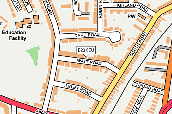 B23 6EU map - OS OpenMap – Local (Ordnance Survey)