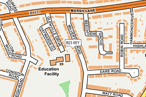 B23 6EY map - OS OpenMap – Local (Ordnance Survey)