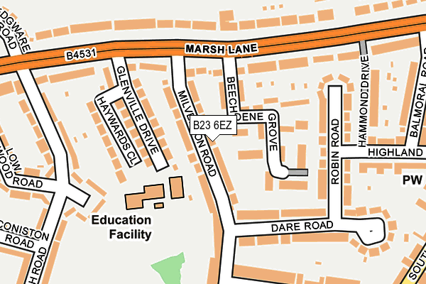 B23 6EZ map - OS OpenMap – Local (Ordnance Survey)