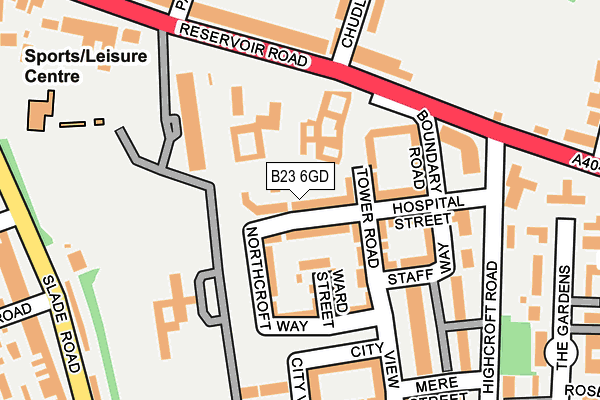 B23 6GD map - OS OpenMap – Local (Ordnance Survey)