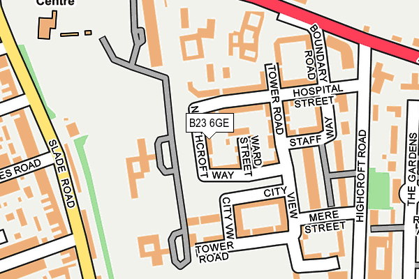B23 6GE map - OS OpenMap – Local (Ordnance Survey)