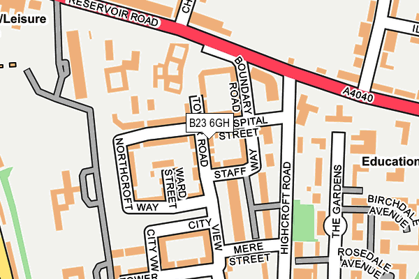 B23 6GH map - OS OpenMap – Local (Ordnance Survey)
