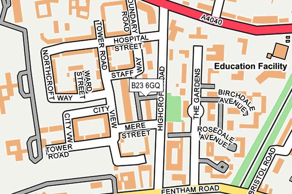 B23 6GQ map - OS OpenMap – Local (Ordnance Survey)