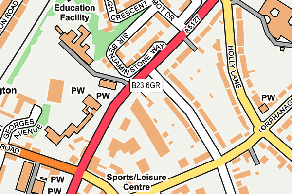 B23 6GR map - OS OpenMap – Local (Ordnance Survey)