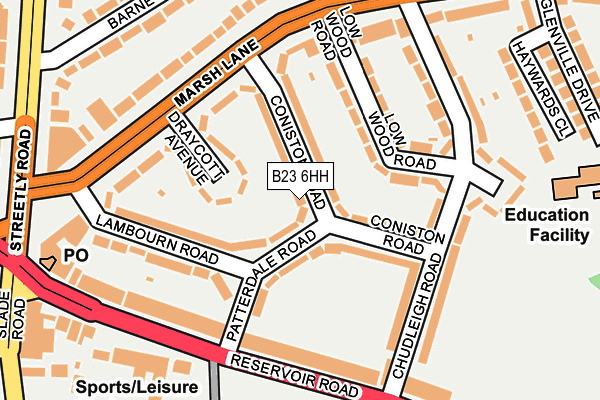 B23 6HH map - OS OpenMap – Local (Ordnance Survey)