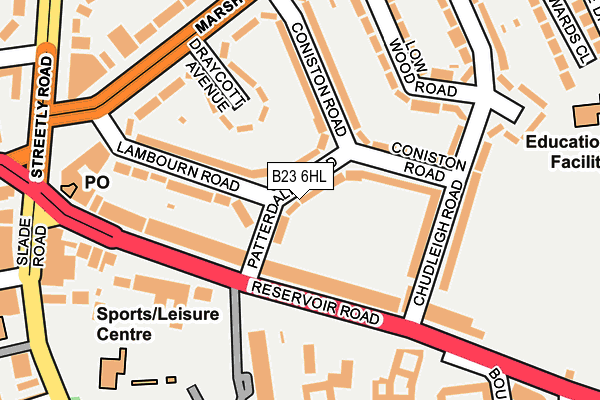 B23 6HL map - OS OpenMap – Local (Ordnance Survey)