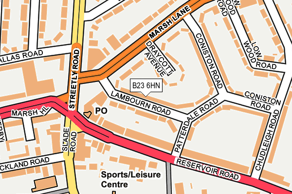 B23 6HN map - OS OpenMap – Local (Ordnance Survey)