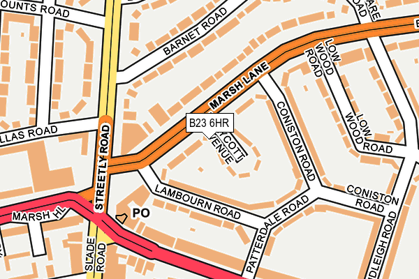 B23 6HR map - OS OpenMap – Local (Ordnance Survey)