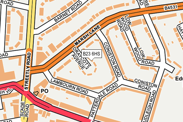 B23 6HS map - OS OpenMap – Local (Ordnance Survey)