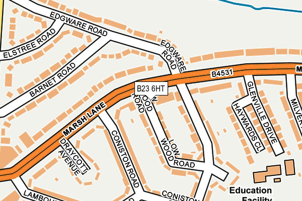 B23 6HT map - OS OpenMap – Local (Ordnance Survey)