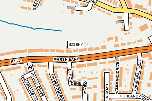 B23 6HY map - OS OpenMap – Local (Ordnance Survey)