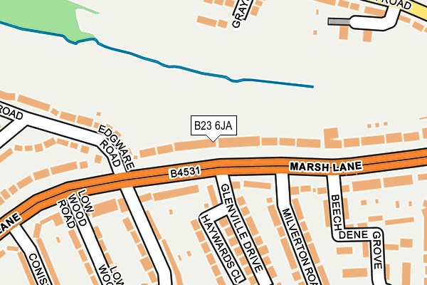 B23 6JA map - OS OpenMap – Local (Ordnance Survey)