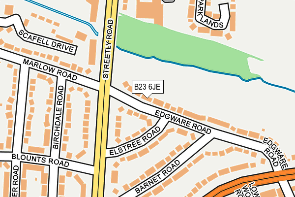 B23 6JE map - OS OpenMap – Local (Ordnance Survey)