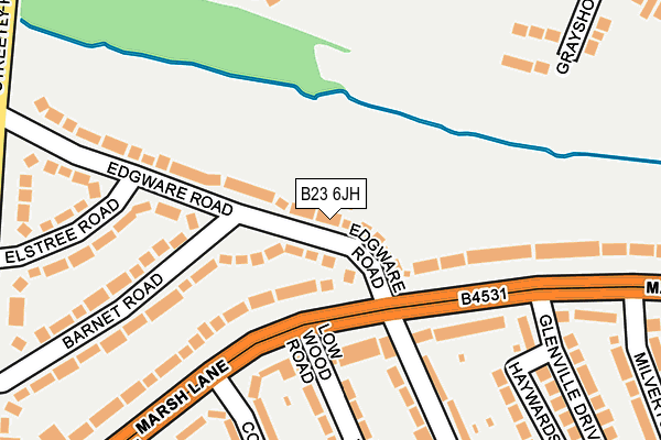 B23 6JH map - OS OpenMap – Local (Ordnance Survey)