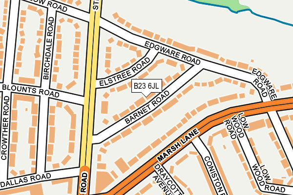 B23 6JL map - OS OpenMap – Local (Ordnance Survey)