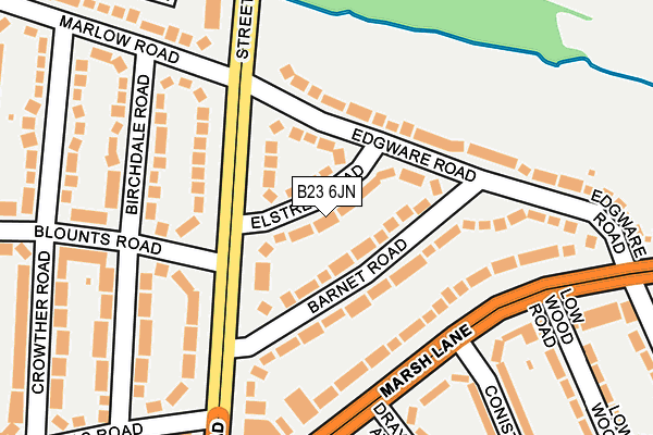 B23 6JN map - OS OpenMap – Local (Ordnance Survey)