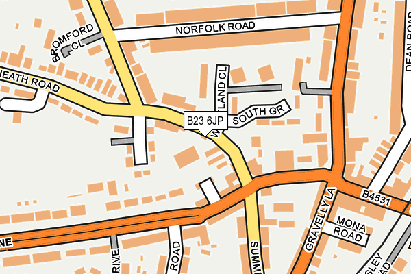 B23 6JP map - OS OpenMap – Local (Ordnance Survey)