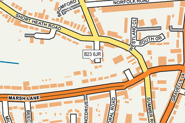 B23 6JR map - OS OpenMap – Local (Ordnance Survey)